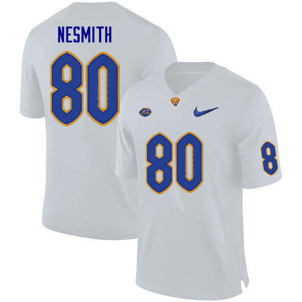 Men #80 Isaiah Nesmith Pitt Panthers College Football Jerseys Sale-White